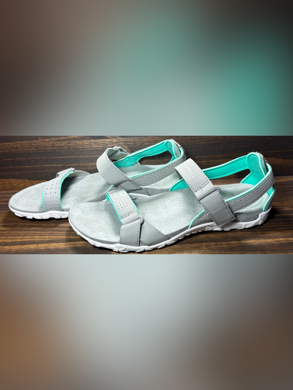 Merrell Paloma Women’s Size 8 Shoes Grey Green Athletic Sandals Lightly Worn